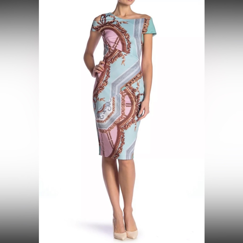 Ted Baker Versailles Yanar Dress Full Back Zip Bodycon